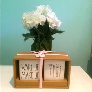 Rae Dunn “WAKE UP MAKE UP” cosmetic/brush holders